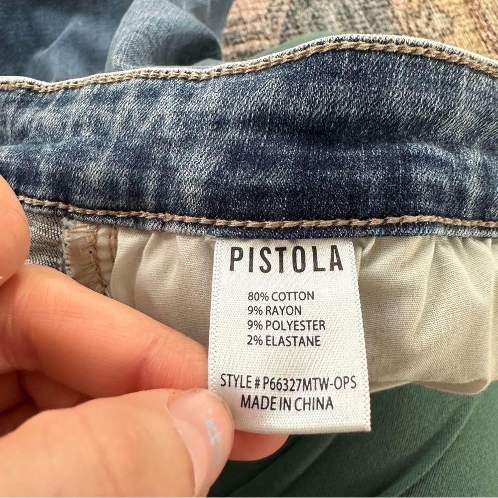 Pistola Light Wash Distressed High Waisted Button Fly Skinny Jeans sz 22W - Picture 2 of 5
